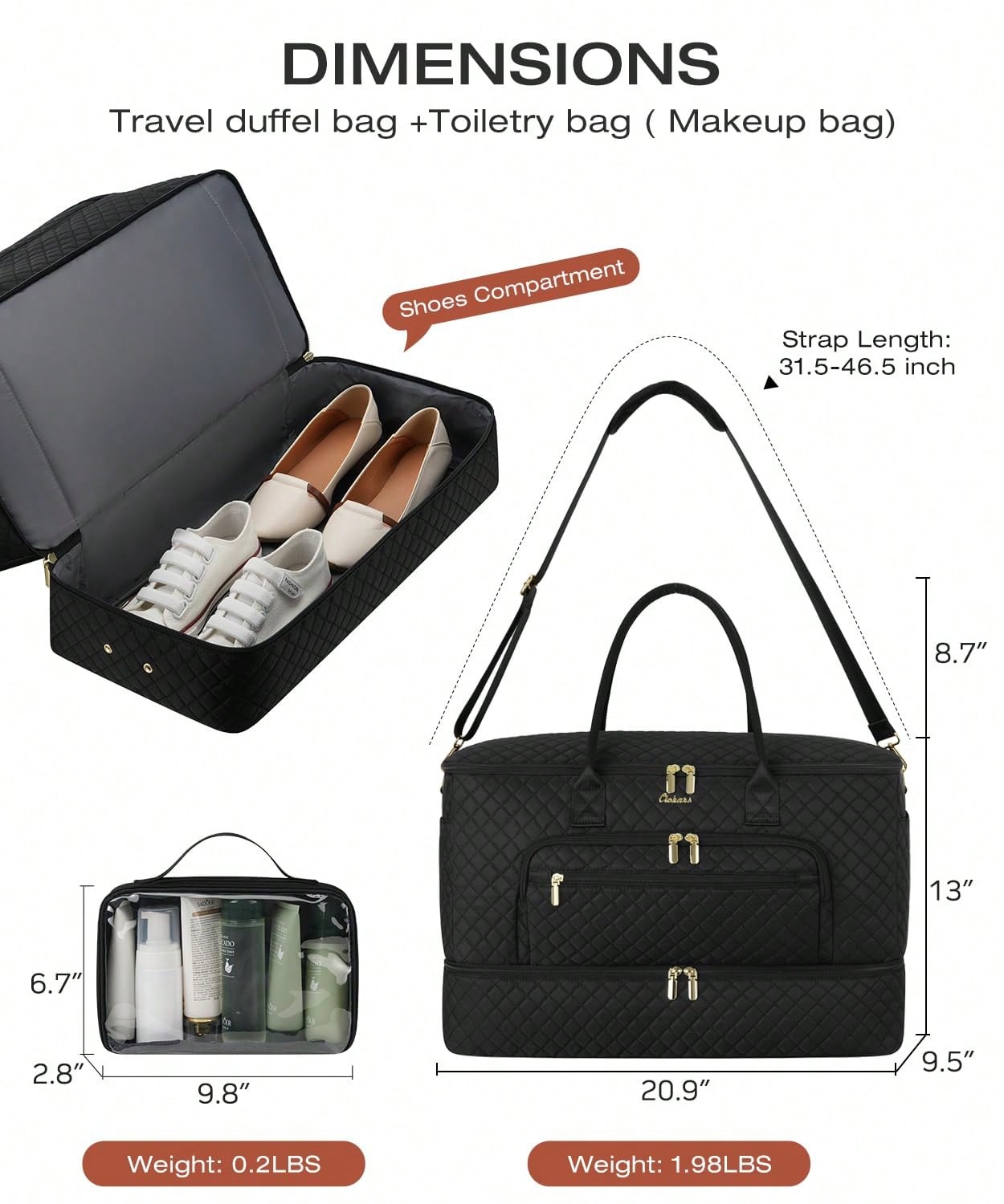 2pc Fashion Versatile Travel D - Weekender Bag Duffle review and price
